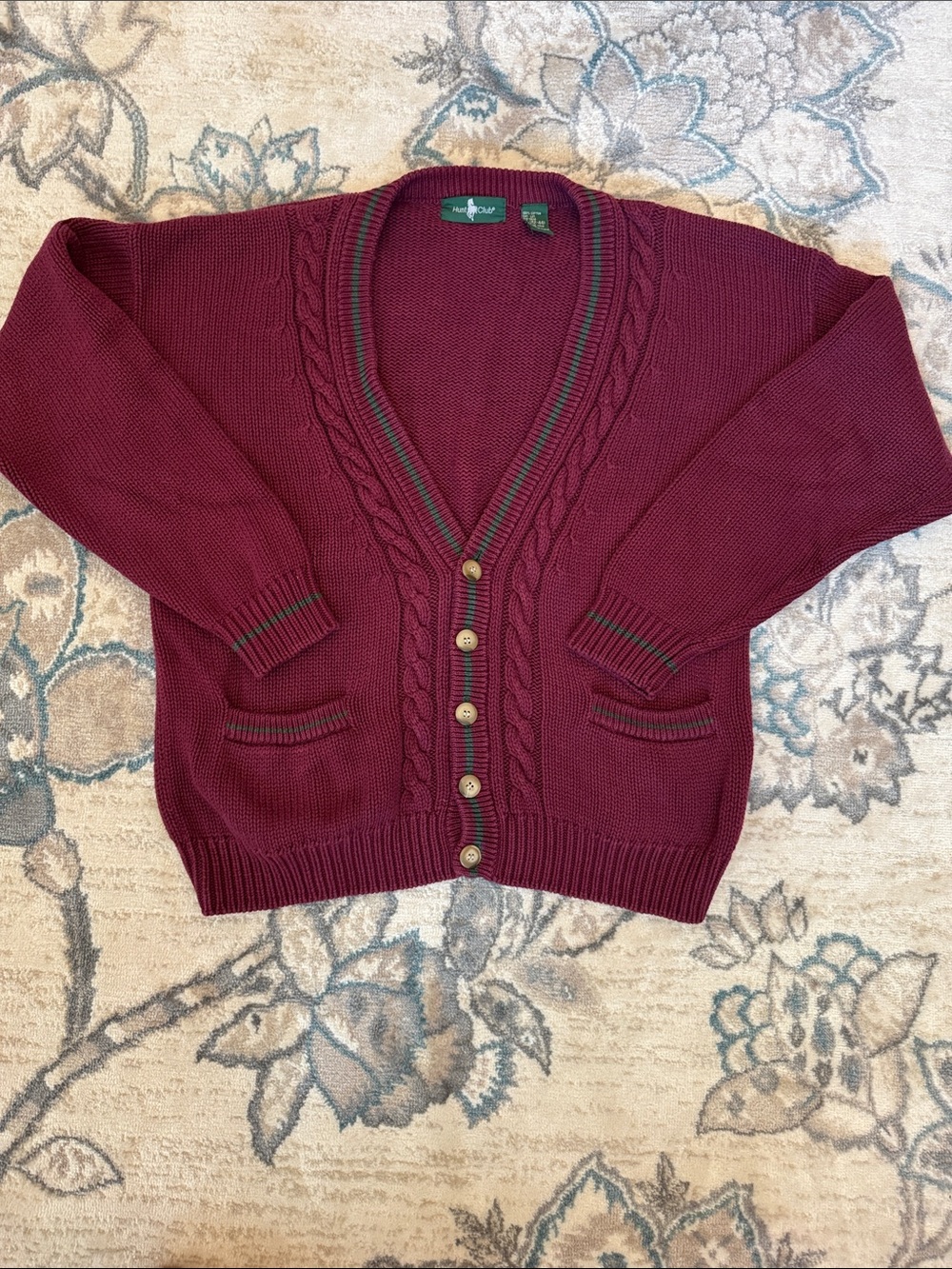 Dark Academia Cable Knit Hunt Club Sweater (L)